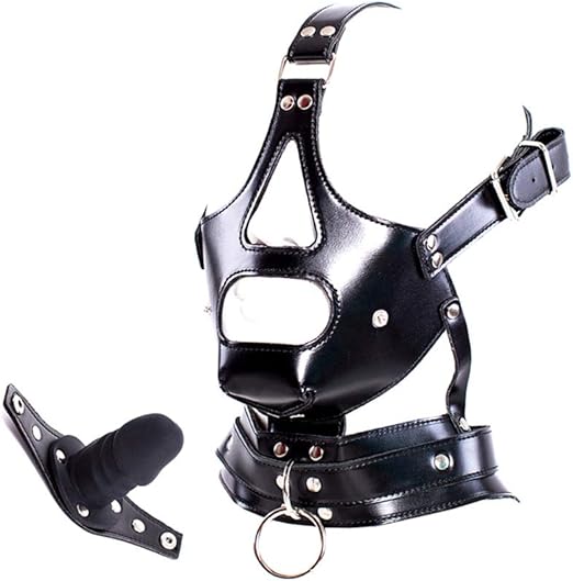 Leather Bondage Gag with Adjustable Strap