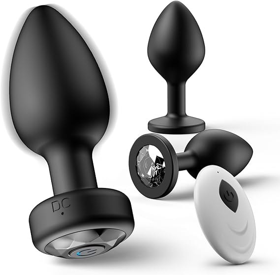 Anal Plug Sex Toys Vibrator – Silicone Butt Plugs Training Kit with Remote Control