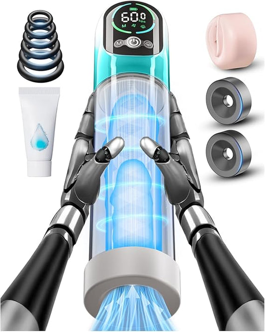 Electric Penis Pump - Male Sex Toys for Men 2 in 1 Vacuum Pump for ED