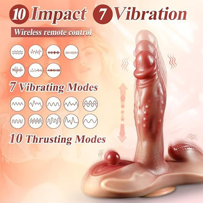 Realistic Vibrating Dildo with Suction Base