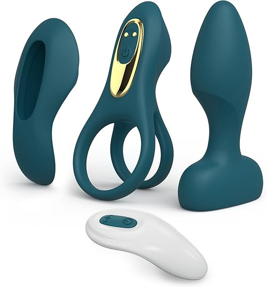 Anal Plug Sex Toys Vibrator – Silicone Butt Plugs Training Kit with Remote Control