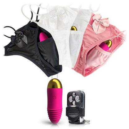 Wearable Panty Vibrator with Remote Control - Waist: 22-47", Vibrating Lace Panties with Open Crotch Adult Sex Toys & Games,