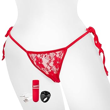 Wearable Panty Vibrator with Remote Control - Waist: 22-47", Vibrating Lace Panties with Open Crotch Adult Sex Toys & Games,