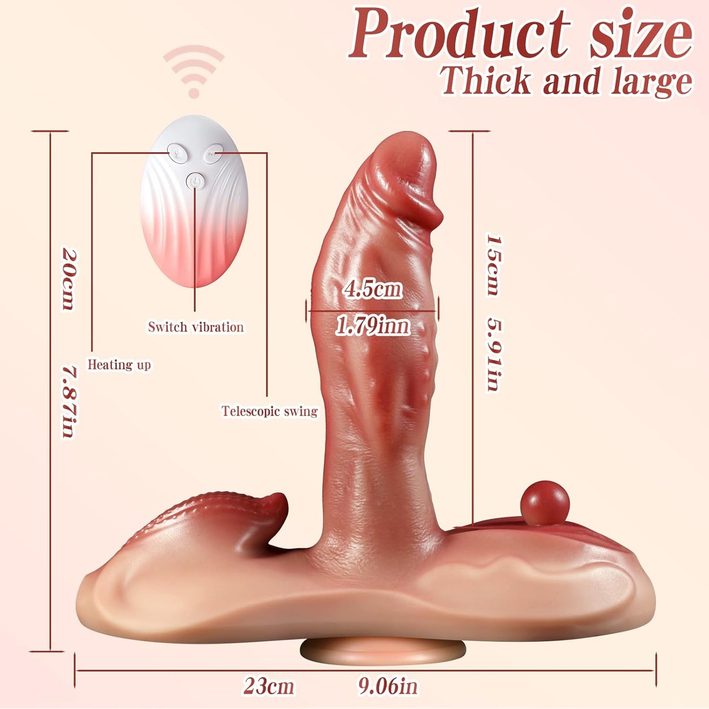 Realistic Vibrating Dildo with Suction Base