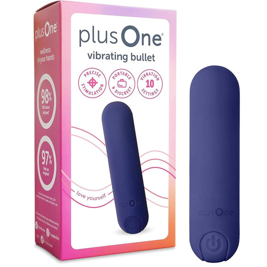 plusOne Bullet Vibrator for Women, Mini Vibrator Made of Body-Safe Silicone, Fully Waterproof, USB Rechargeable