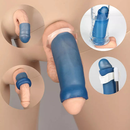 Silicone Sleeve Penis Stretcher Pump ADS Enlargement anti-turtle jelqing S-XXXL